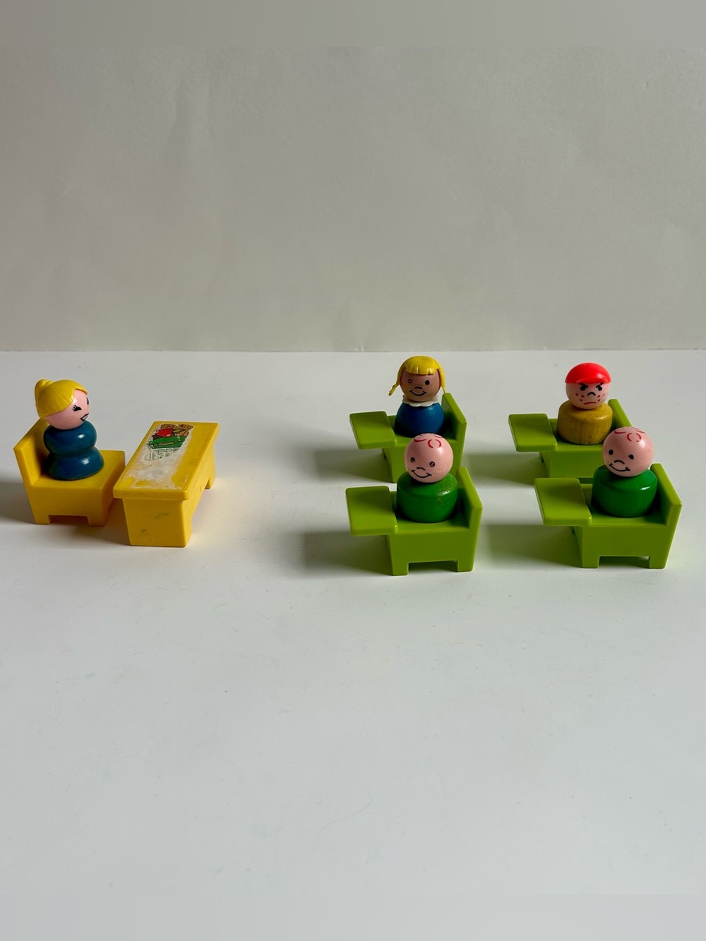 Vintage Fisher Price School Playset 11 piece set